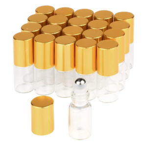 3ml Roller Bottles 20 Pcs Clear Glass Roll on Bottles Refillable Essential Oil Perfume Rollerball Bottles Clear Glass Roll on Bottles Refillable