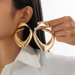 Gold Twisted Sculptural Statement Earrings Gold Twisted Sculptural Statement Earrings